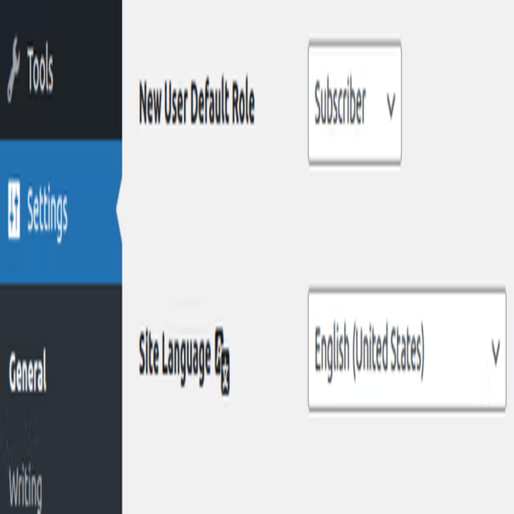 wordpress setting screenshot