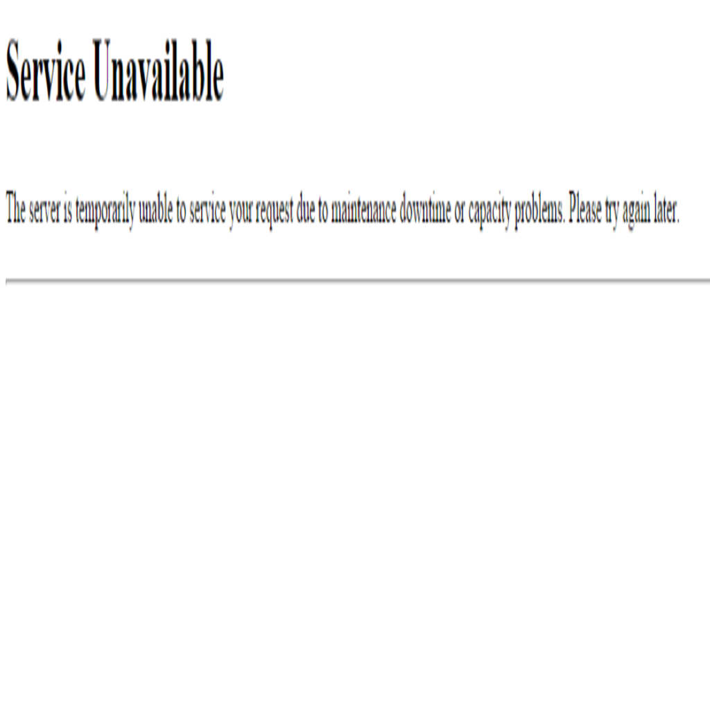 This is what the 503 error looks like on a web browser.