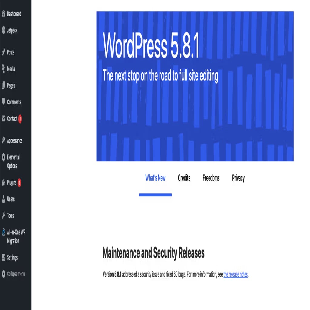 complete wordpress manual update