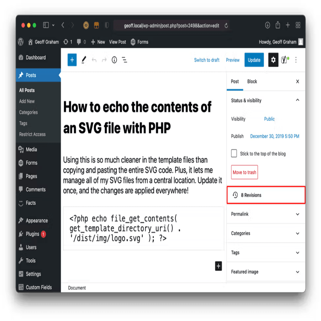 wordpress post editor screenshot