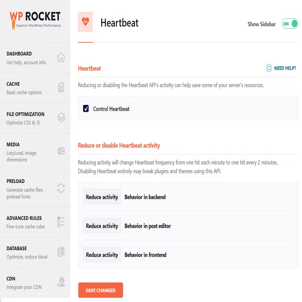wp rocket screenshot