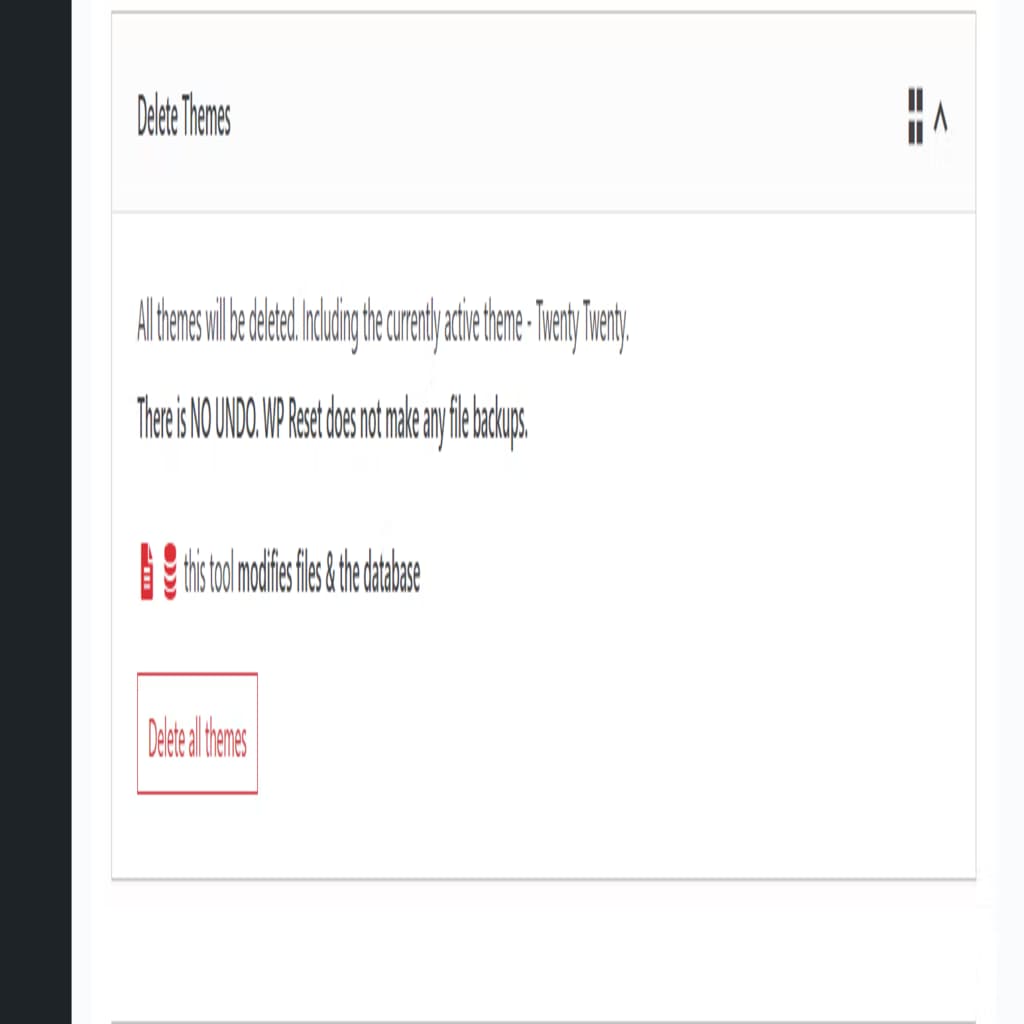 wordpress delete themes confirmation page