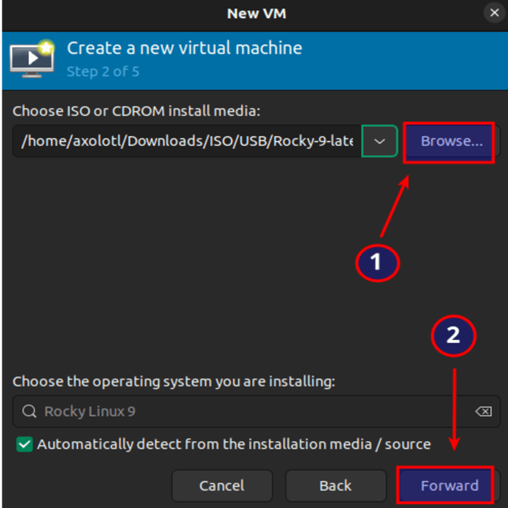 Navigate to where you stored the ISO image.