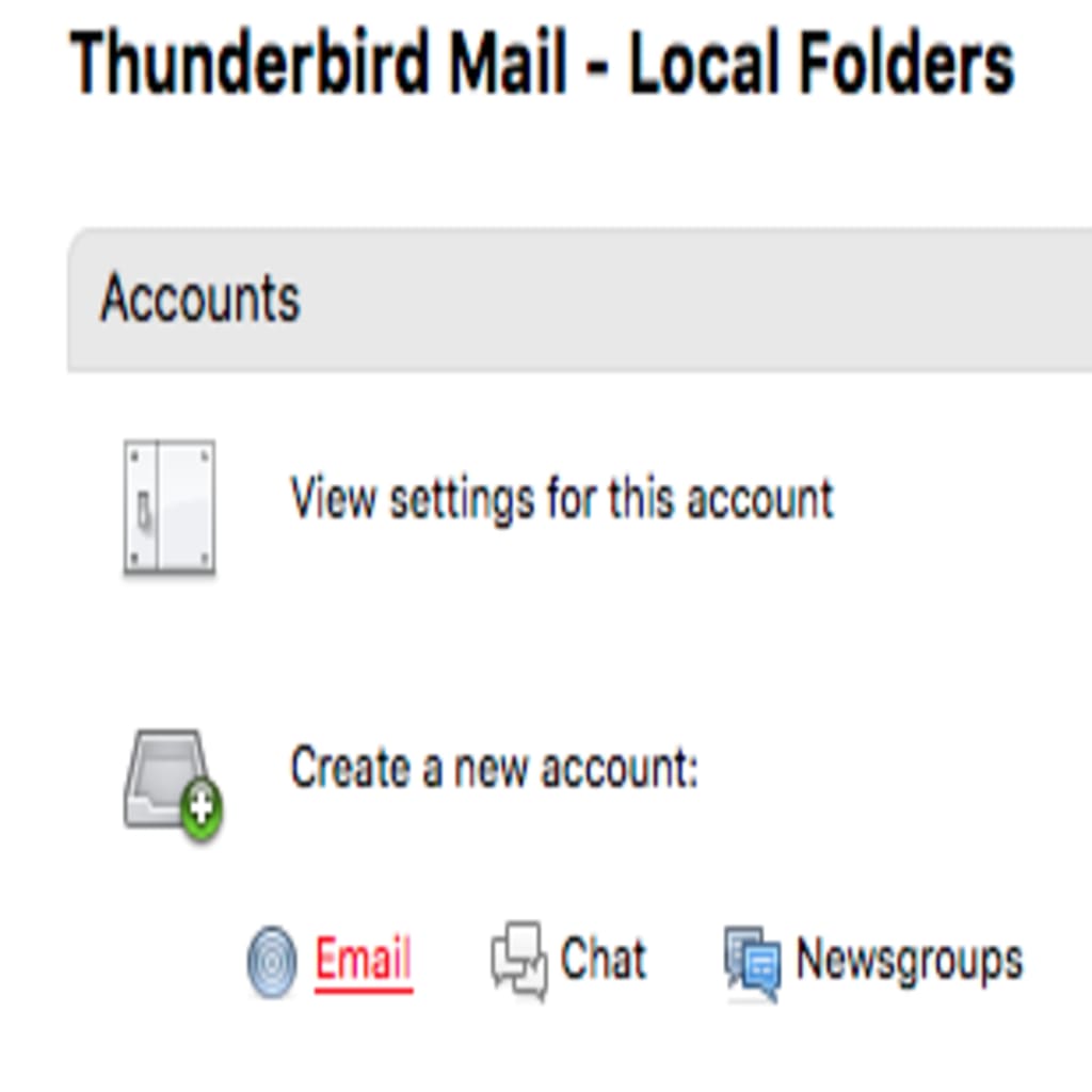 Create a new account in Thunderbird