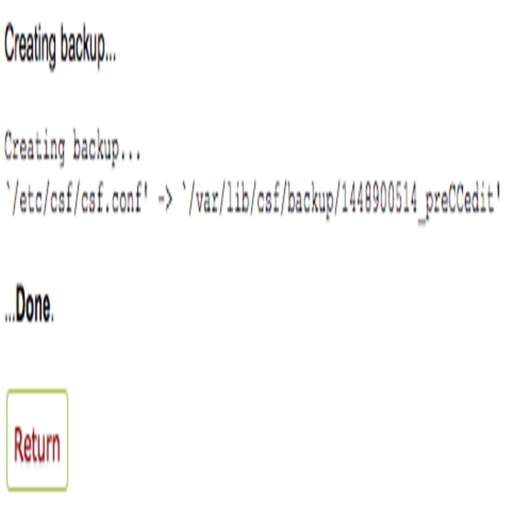 CSF backup creation