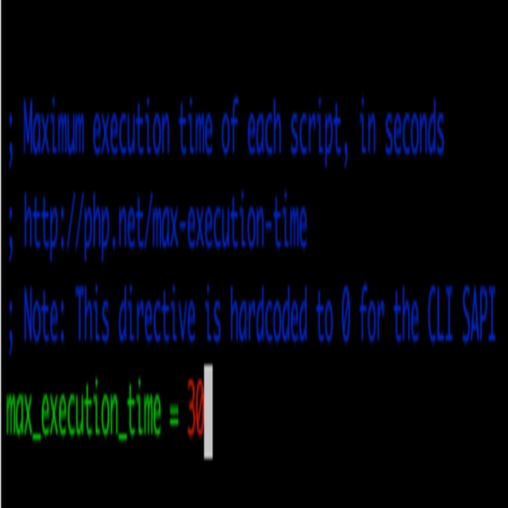 Set the max_execution_time to 300 in the php.ini file.