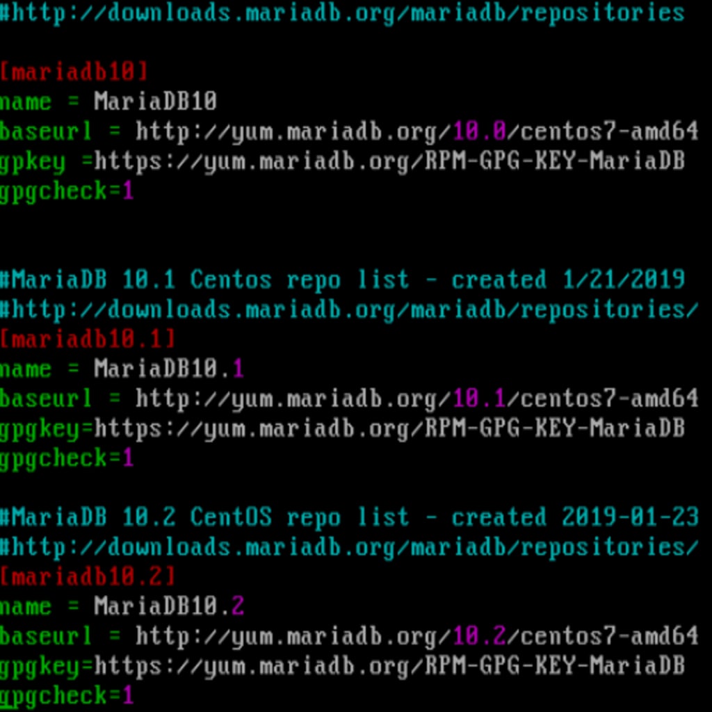 command line enable mariadb repo