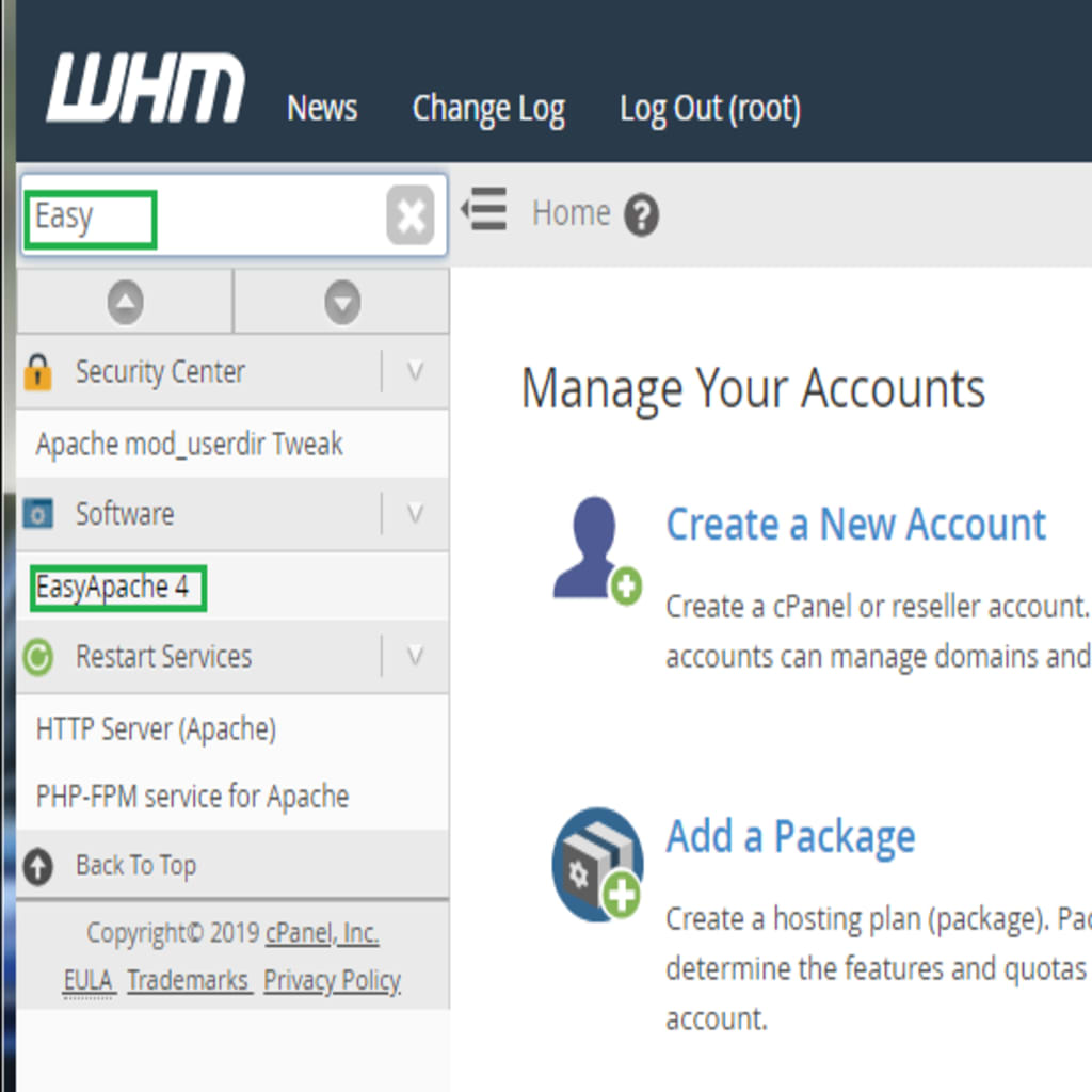 WHM EA4 Link