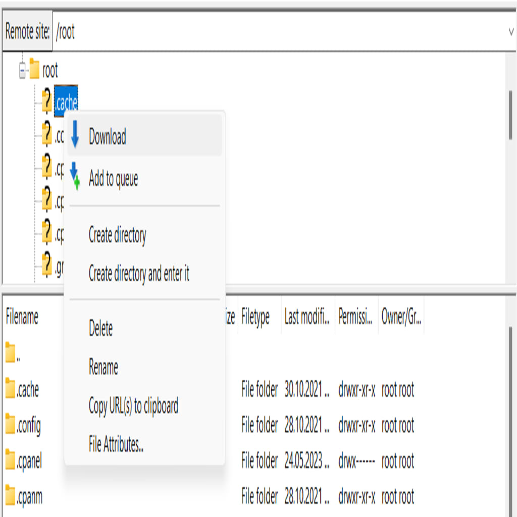 And it will be the same as your computer, with similar commands. Right-click on the folder, and you can download, delete, rename, and more.