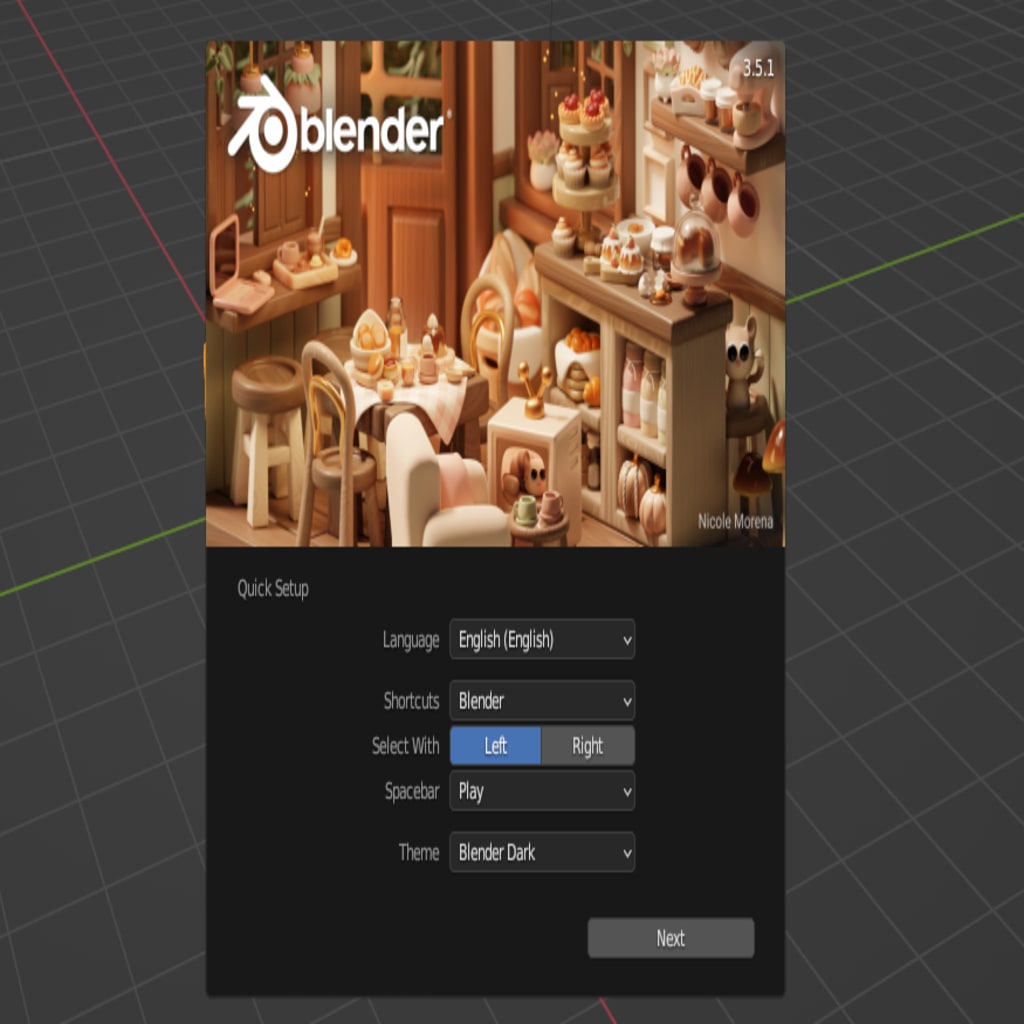 Clicking on it will give you a few options, such as opening it in the same tab or a new tab. After proceeding, a session of Blender will start; you can now manipulate and work in Blender without leaving your browser!