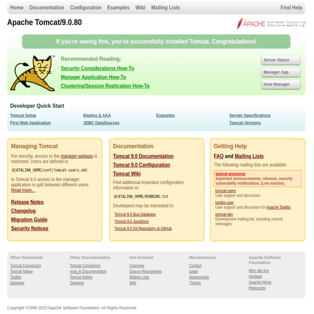 How to Install Apache Tomcat on Linux (AlmaLinux): Accessing Apache Tomcat Web Interface