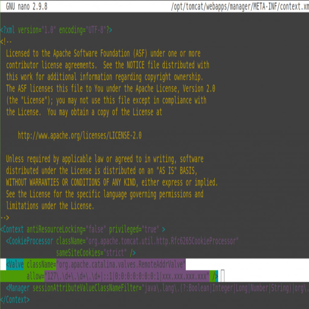 How to Install Apache Tomcat on Linux (AlmaLinux): Setting Up Remote Access in the Manager XML File - Tomcat Web Application Manager App