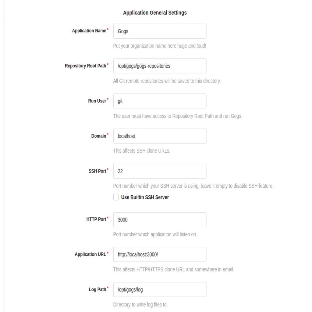 In the Application General Settings section, enter domain and Application URL instead of localhost. You can use either the domain name or server IP address here.