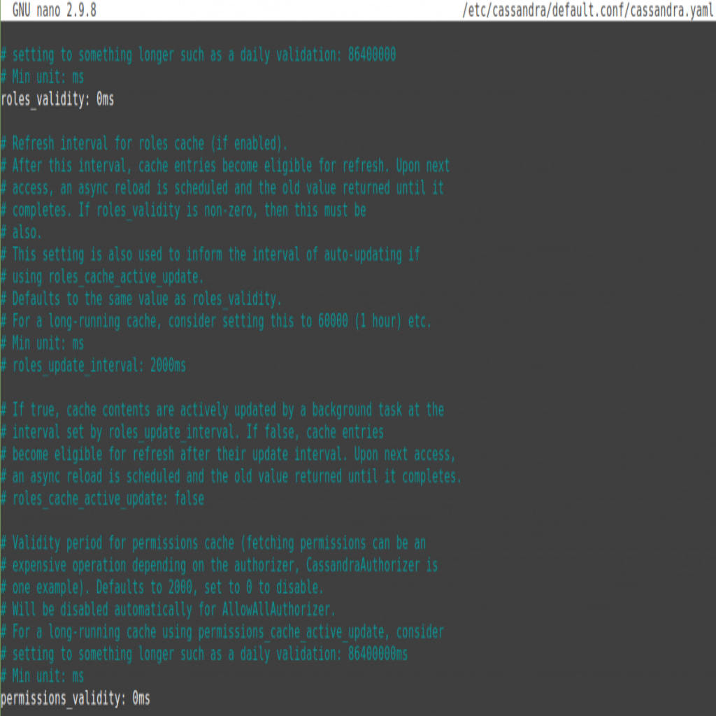 Find the appropriate lines in the file and modify the values as shown (continued).