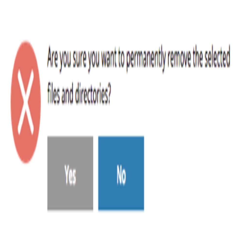 pop-up to confirm delete file