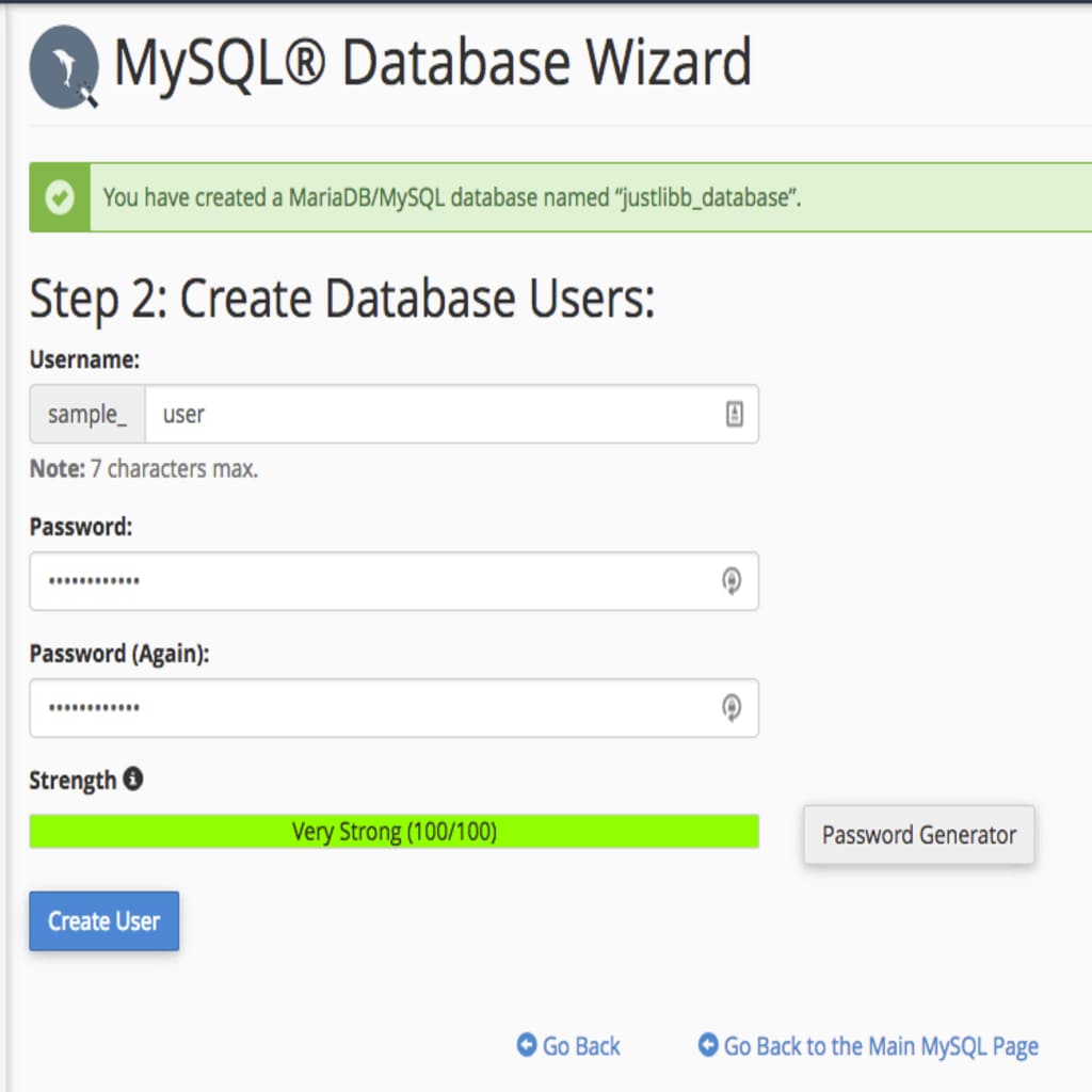 create user home page