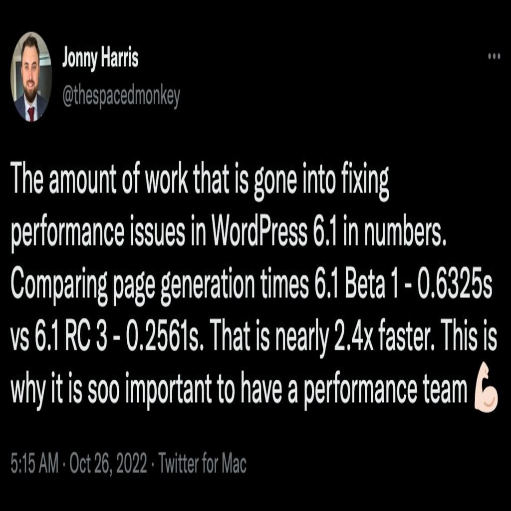 Tweet from @thespacedmonkey that reads