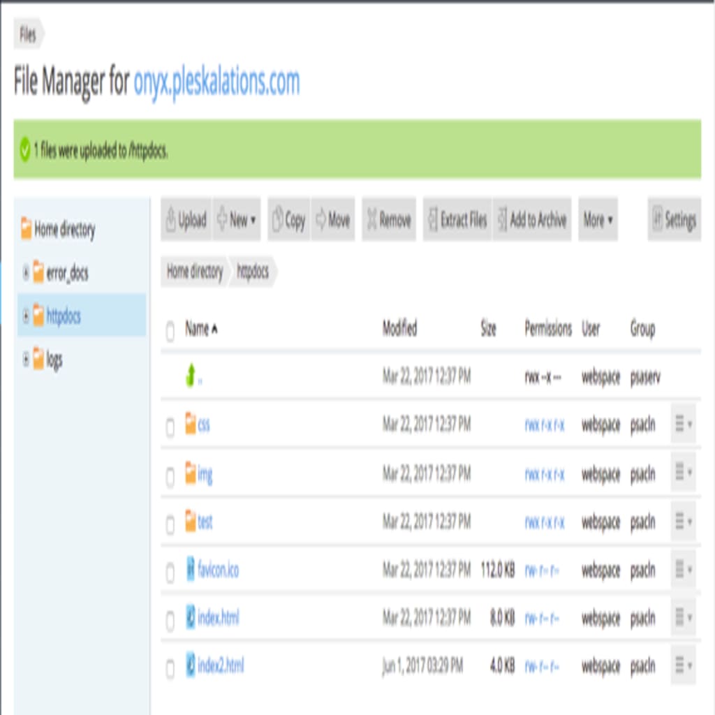 File uploaded success message and showing in list