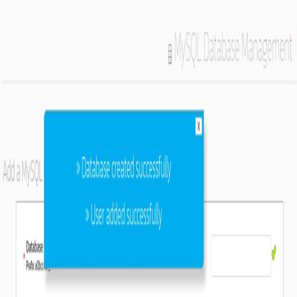 our database and database user creation processes are confirmed with the