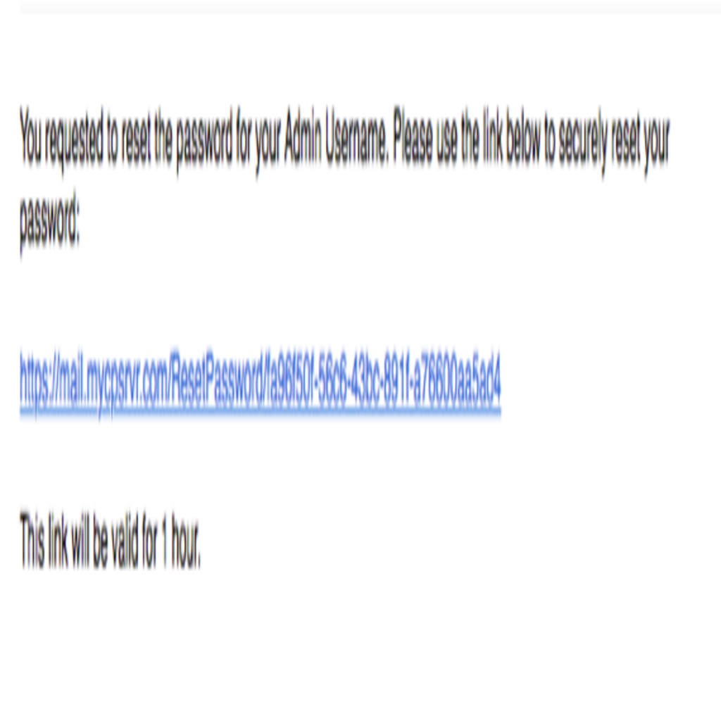 reset password email