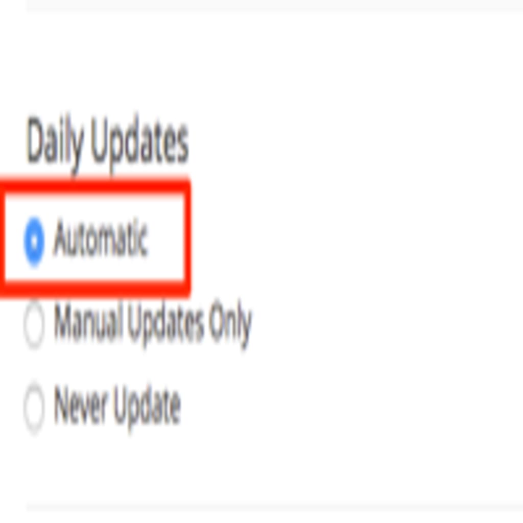 automatic updates selected