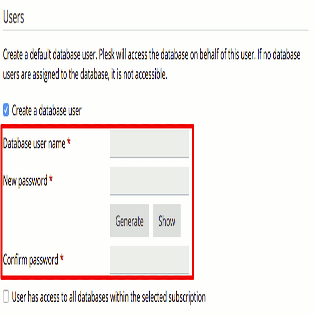 name and password