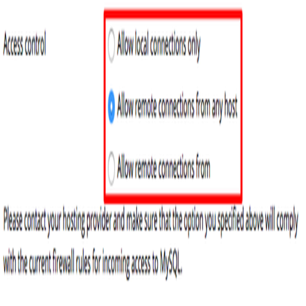 access control section highlighted