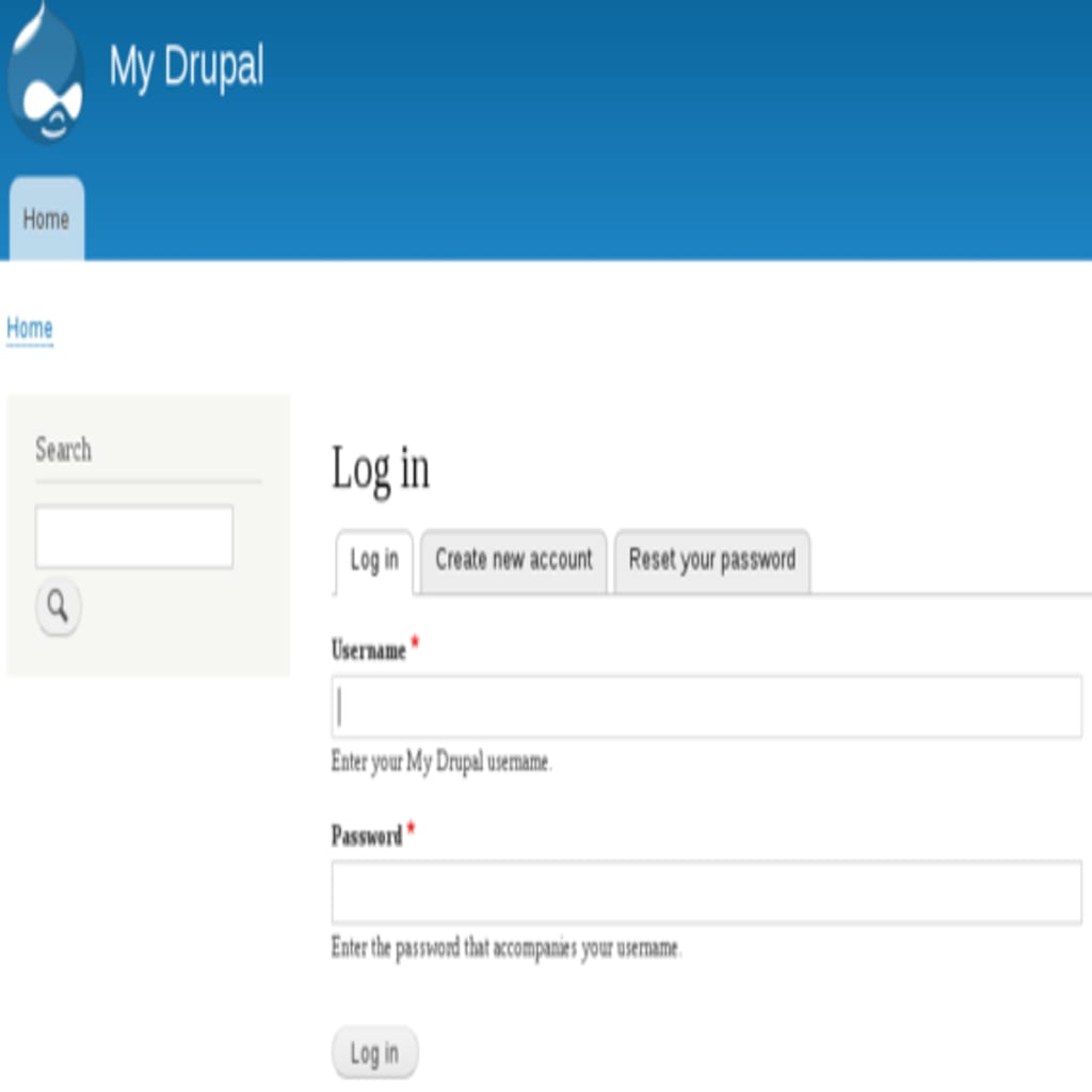 drupal login home