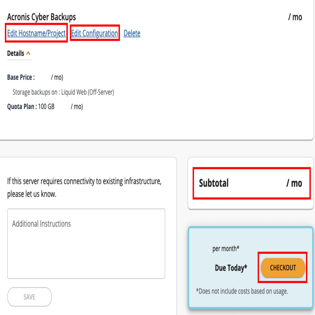 acronis cart screen