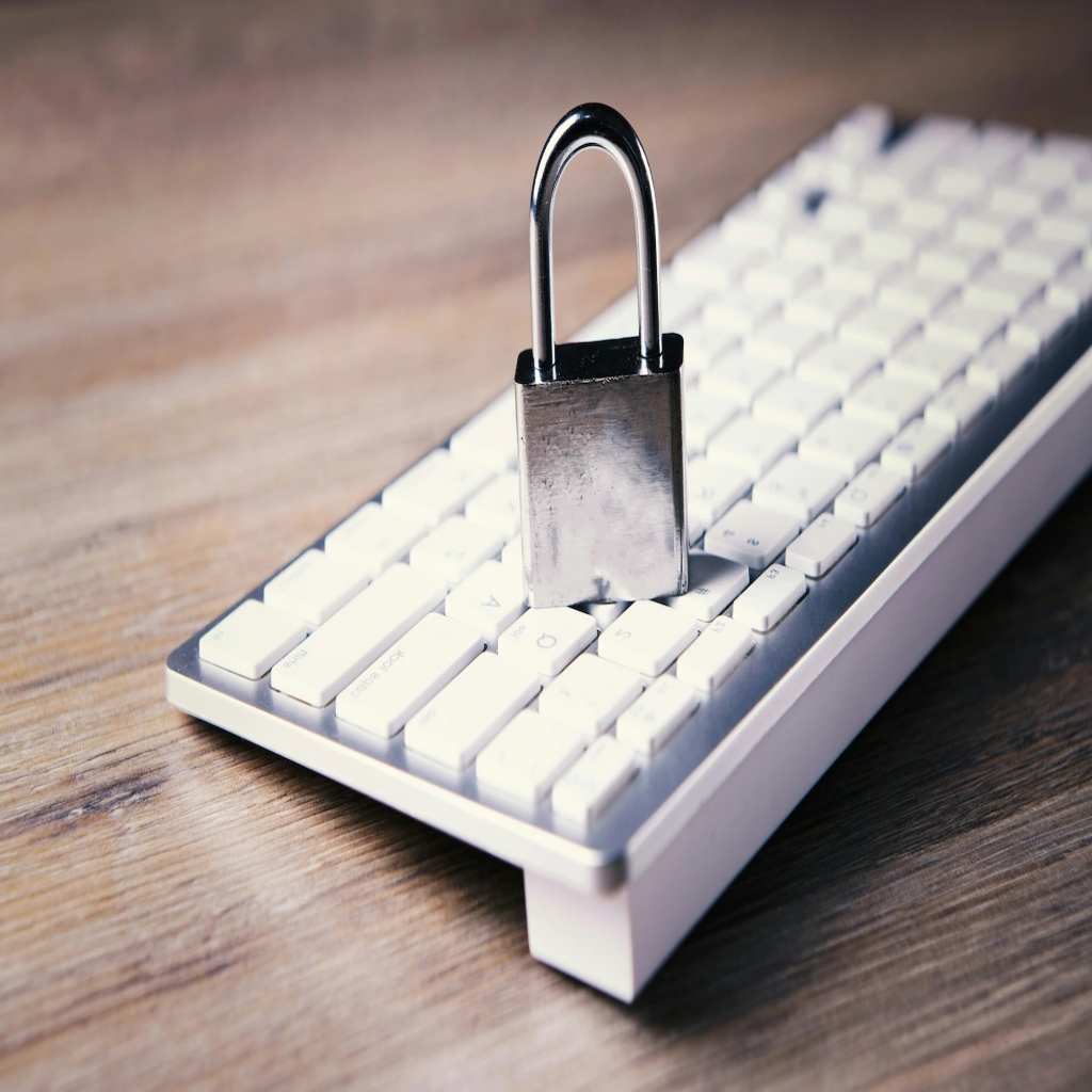 padlock on keyboard