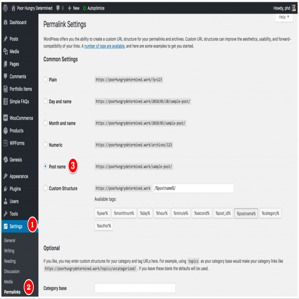 WooCommerce Permalink Settings