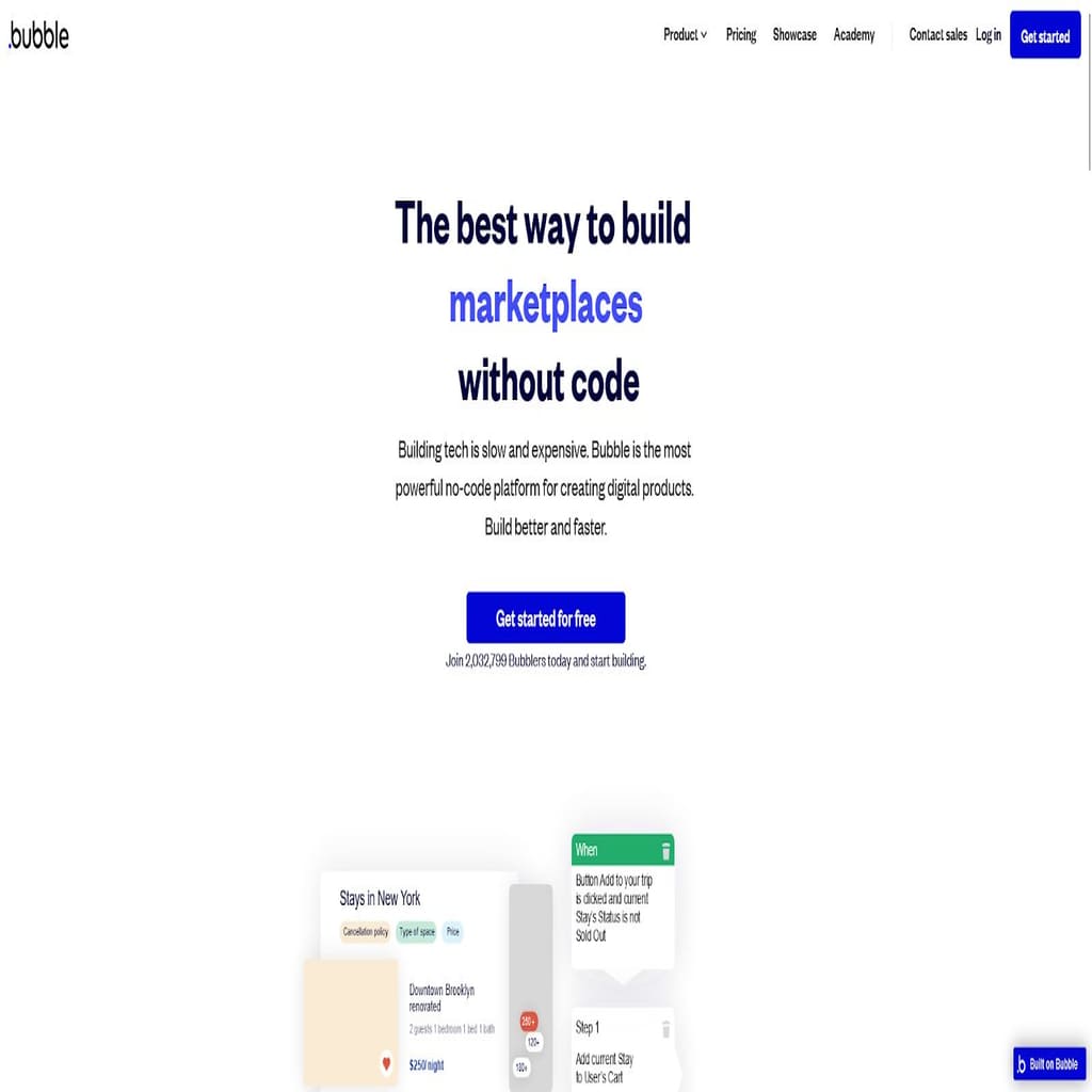 Bubble no-code app builder.