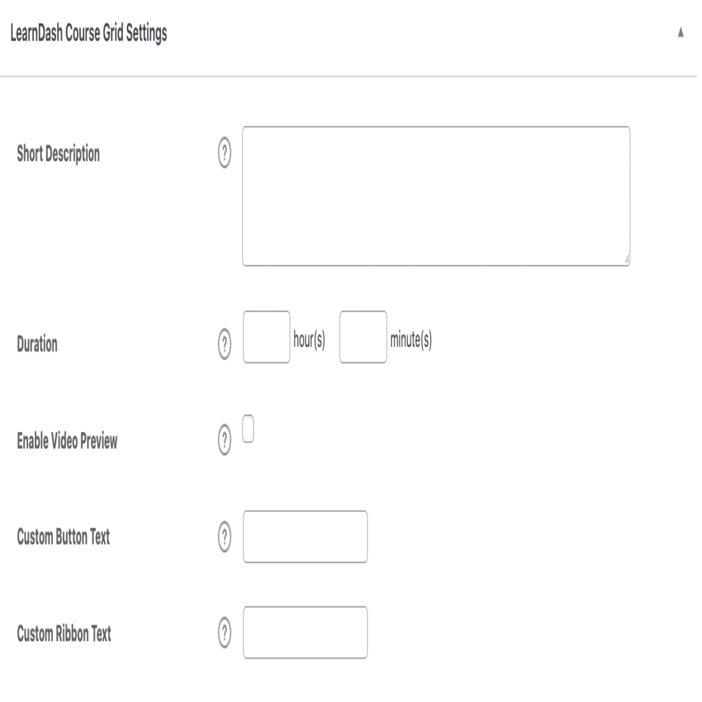 Course Grid additional Info