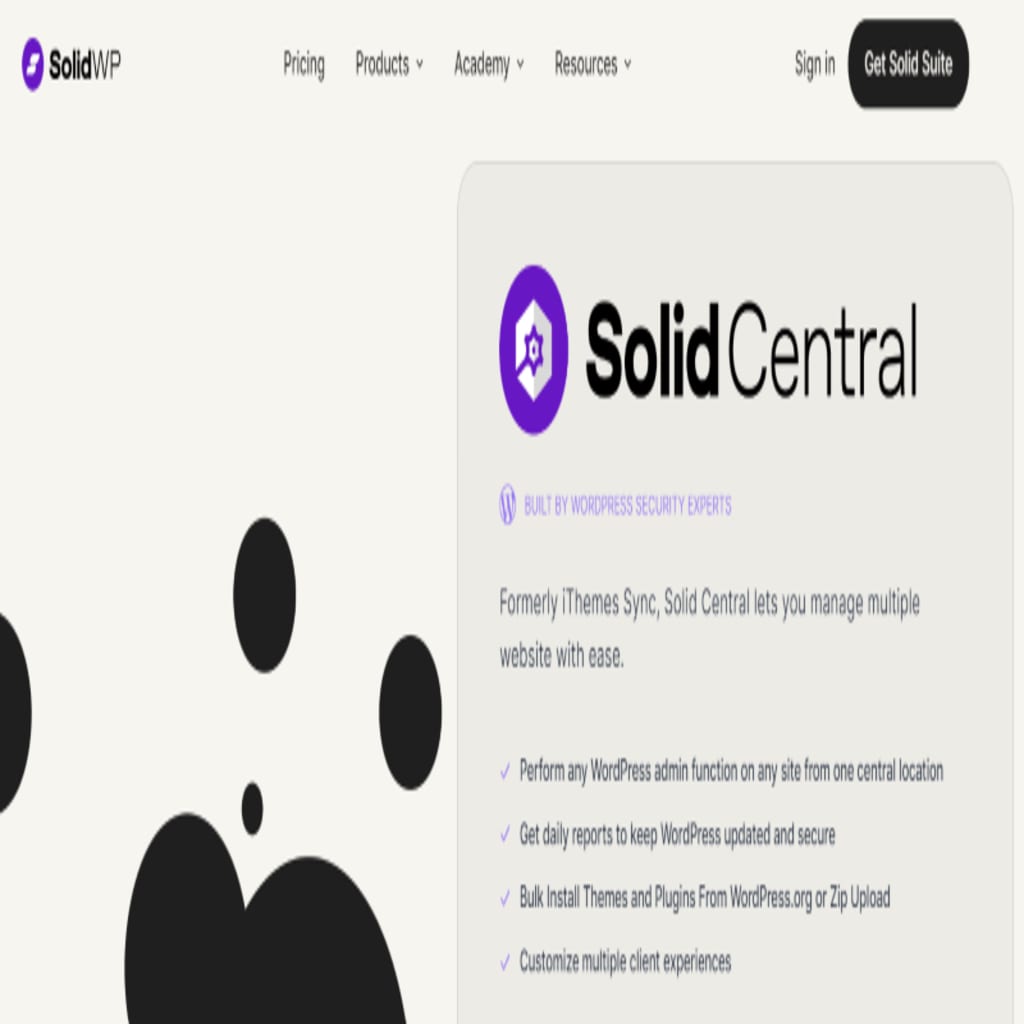 Solid Central homepage