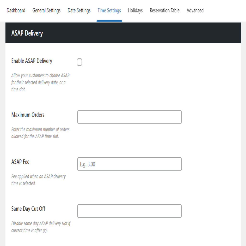 asap delivery delivery slots