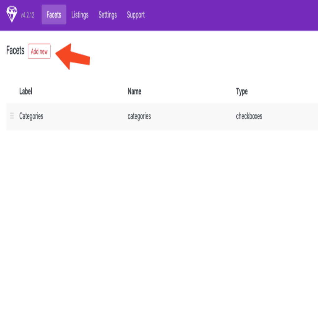 Click on Add new button on FacetWP page
