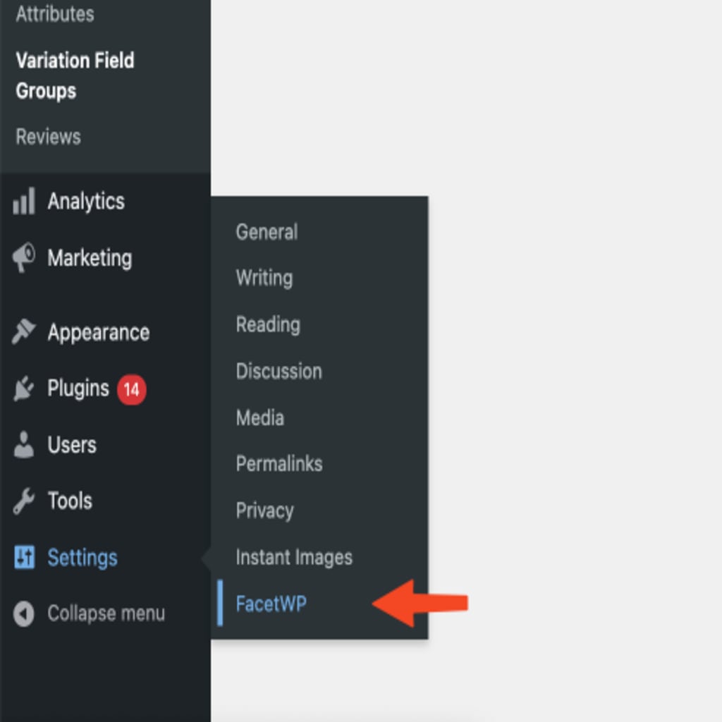 Settings > FacetWP
