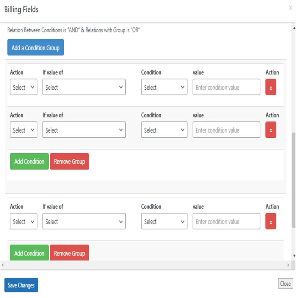 conditional checkout fields woocommerce