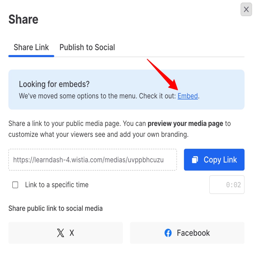 Wistia Video Embed Settings