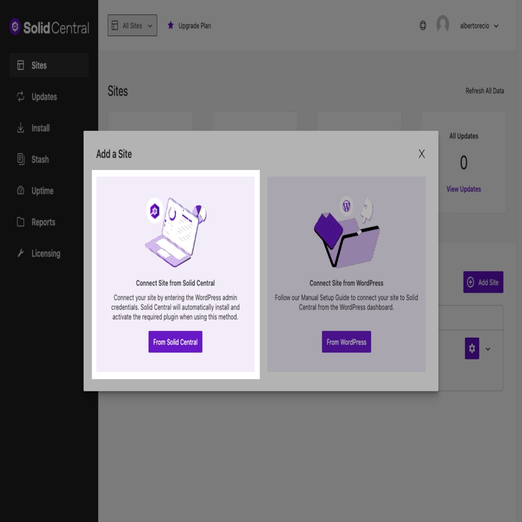 Connect a site to Solid Central.