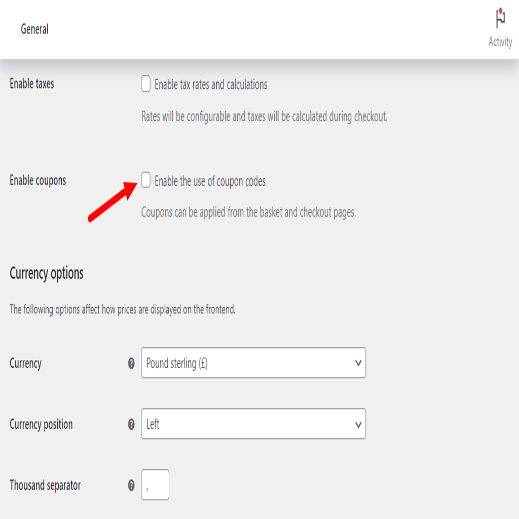 disable coupon codes woocommerce