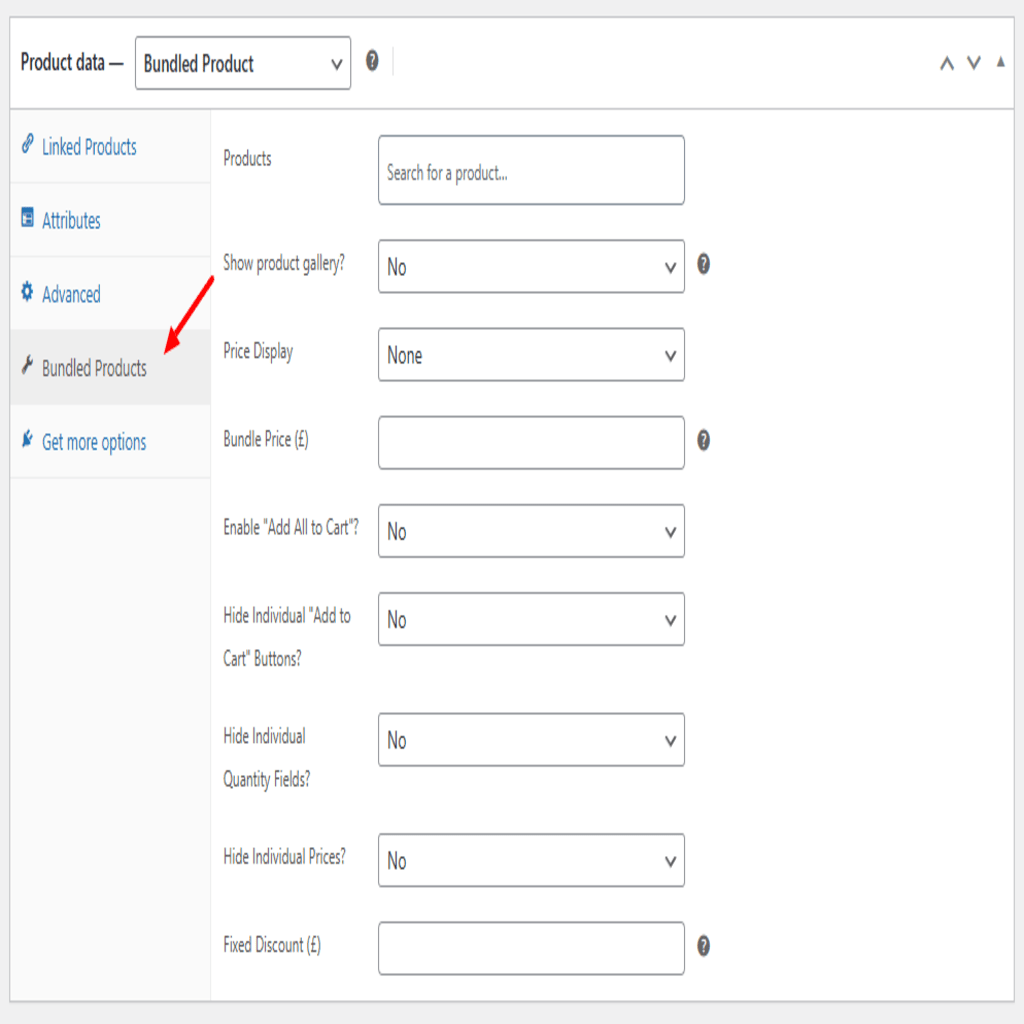 bundled products tab