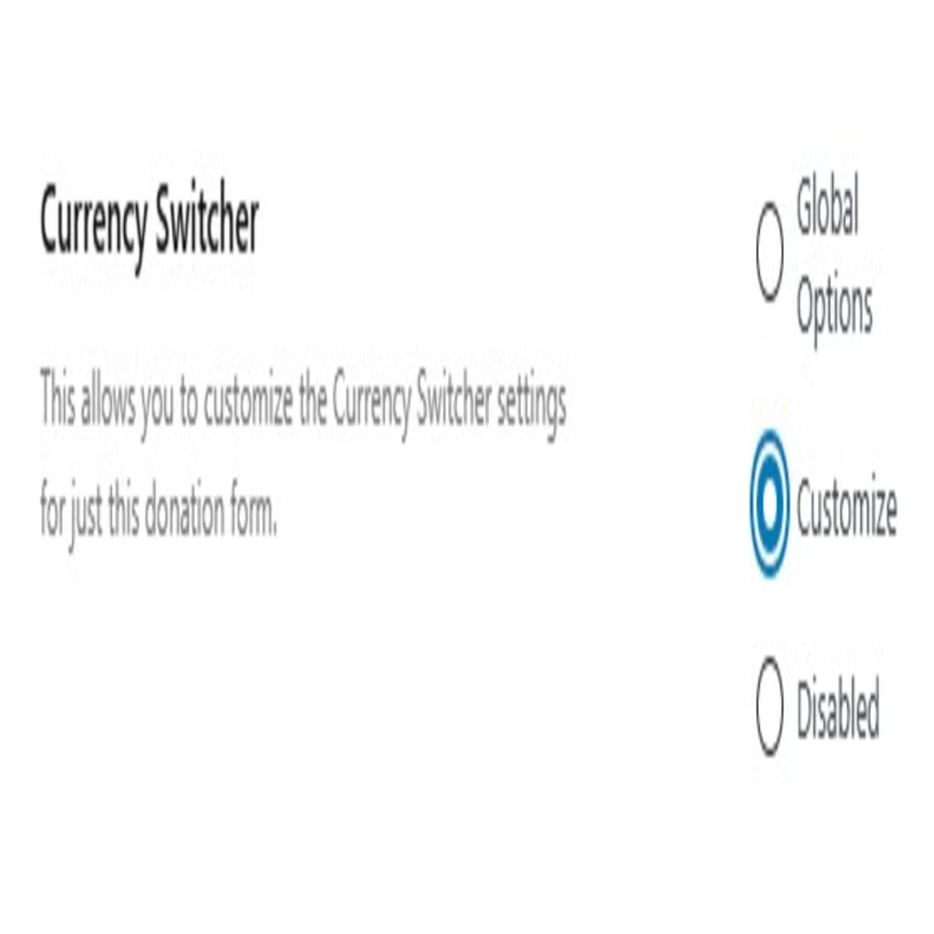 Customize option for Currency Switcher