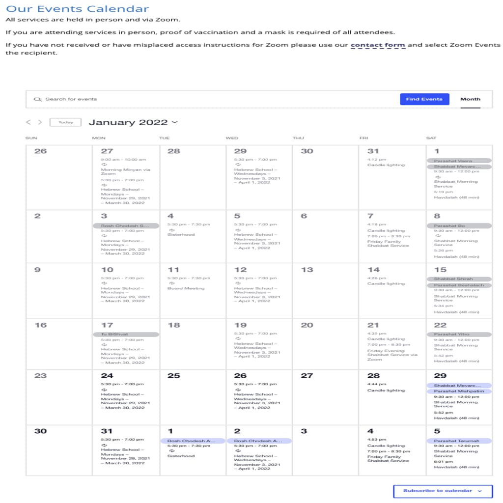 Featured Calendar Month View calendar with The Events Calendar