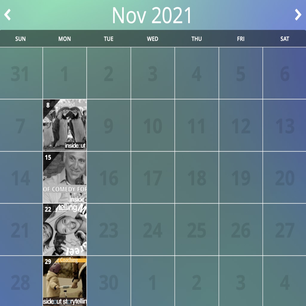 Month View calendar