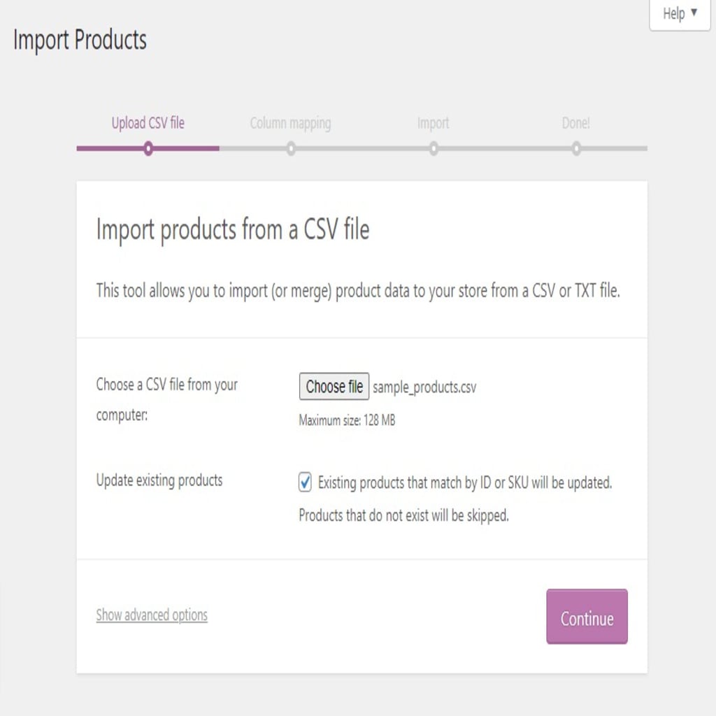 update existing products