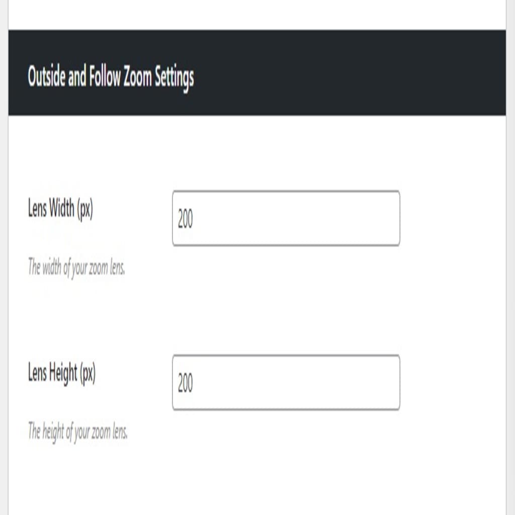 outside and follow zoom settings