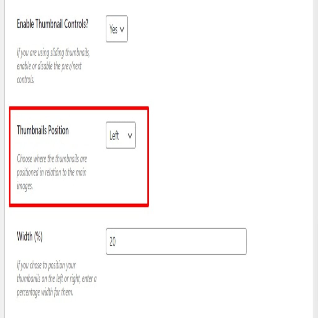 thumbnail position