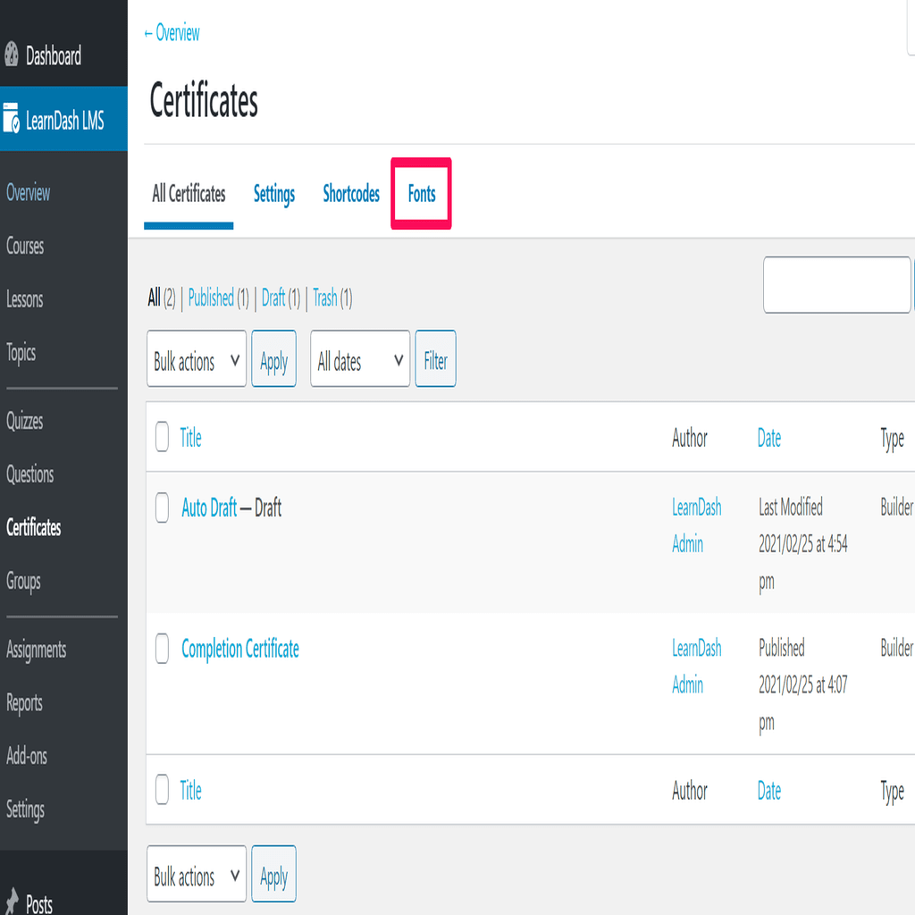 Font Settings