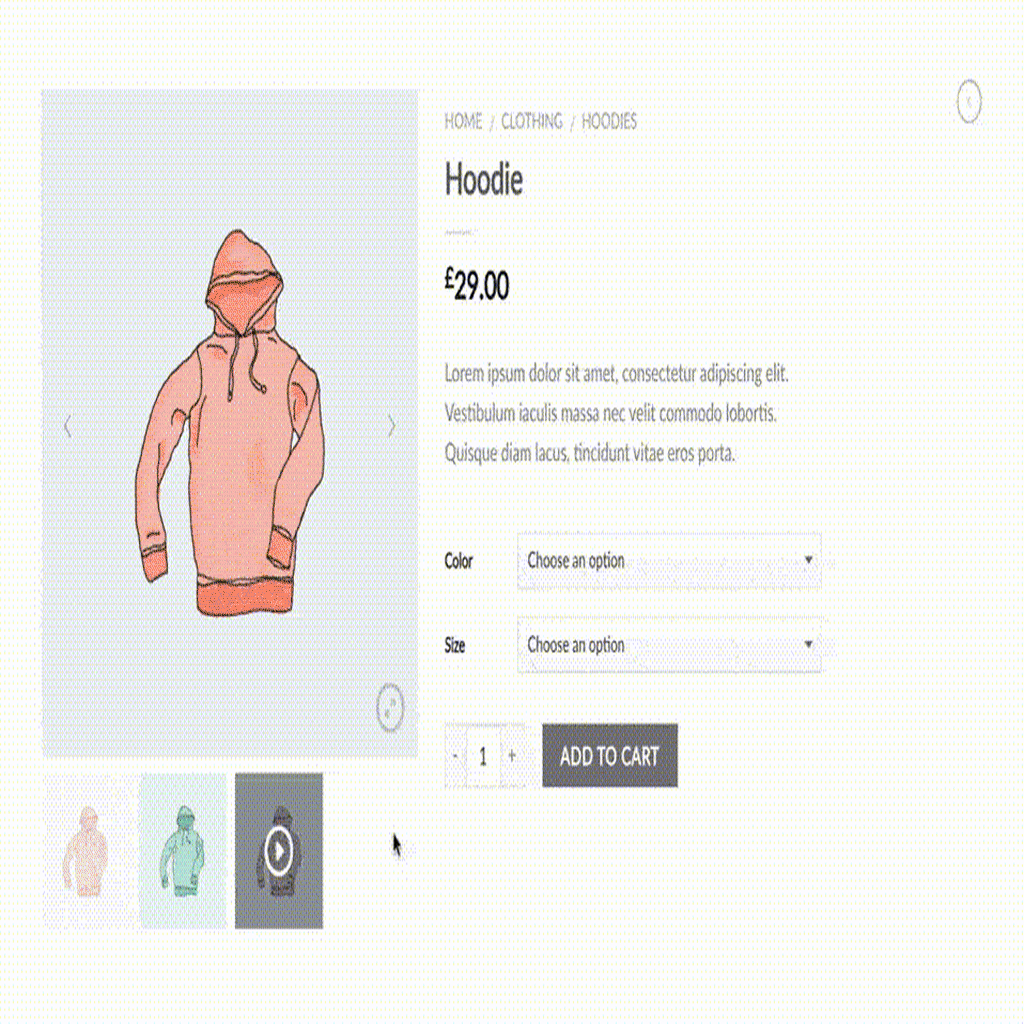 video in the product gallery WooThumbs